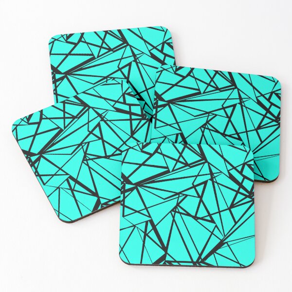 Item preview, Black lines on turquoise background geometry designed and sold by fuzzyfox.