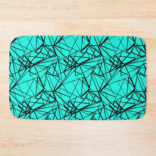 Item preview, Black lines on turquoise background geometry designed and sold by fuzzyfox.