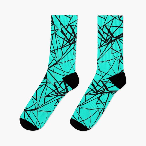 Item preview, Black lines on turquoise background geometry designed and sold by fuzzyfox.