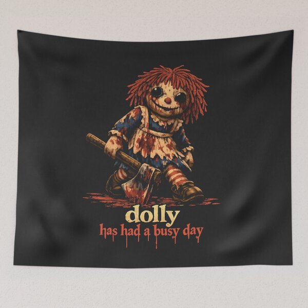 Item preview, Dolly Has Had A Busy Day designed and sold by Cathedral of Curiosity.