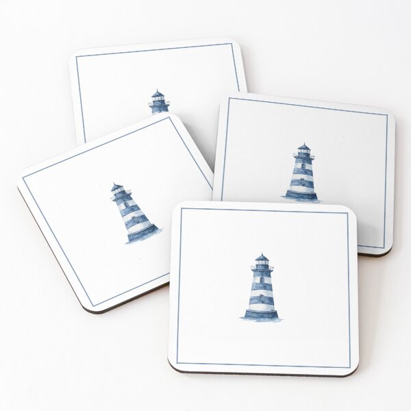 Item preview, Blue Watercolor Lighthouse Illustration | Coastal Nautical Wall Art designed and sold by Ramona-Gliga.