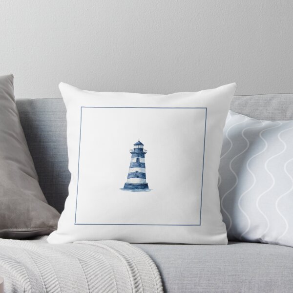 Item preview, Blue Watercolor Lighthouse Illustration | Coastal Nautical Wall Art designed and sold by Ramona-Gliga.