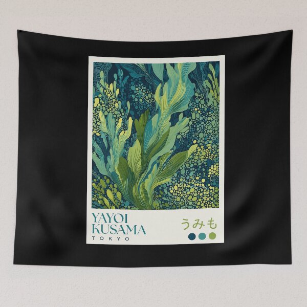 Item preview, Yayoi Kusama Seaweed Poster - Blue Green Ocean Botanical Wall Art Print, Tokyo Underwater Decor designed and sold by MorningJoco.