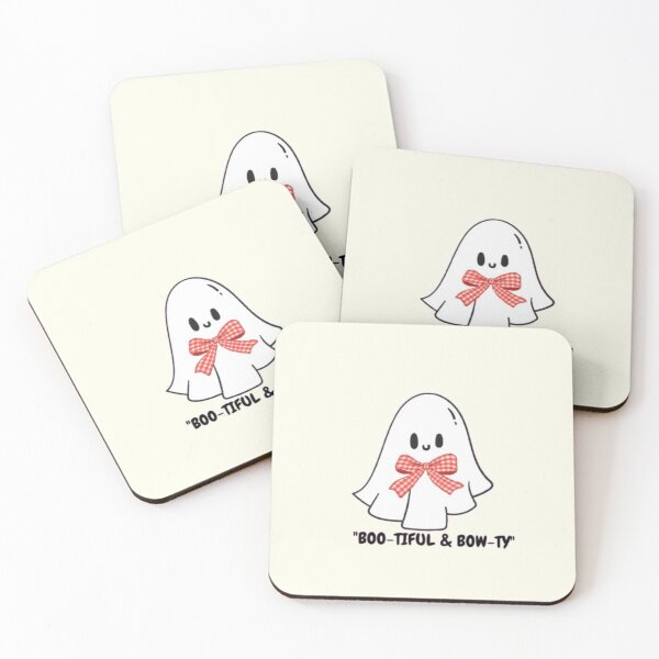 Item preview, Bootiful and Bowty Cute Ghost with Red Gingham Bow designed and sold by Akira Design Store.