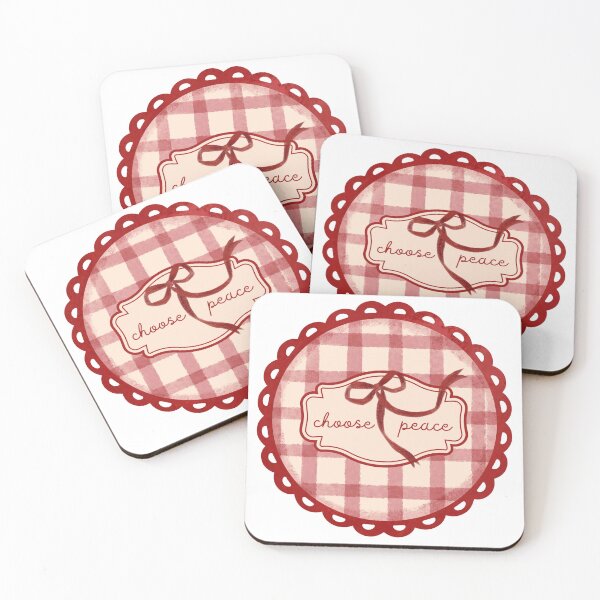 Item preview, cute red checkered choose peace aesthetic sticker designed and sold by kuimoul.