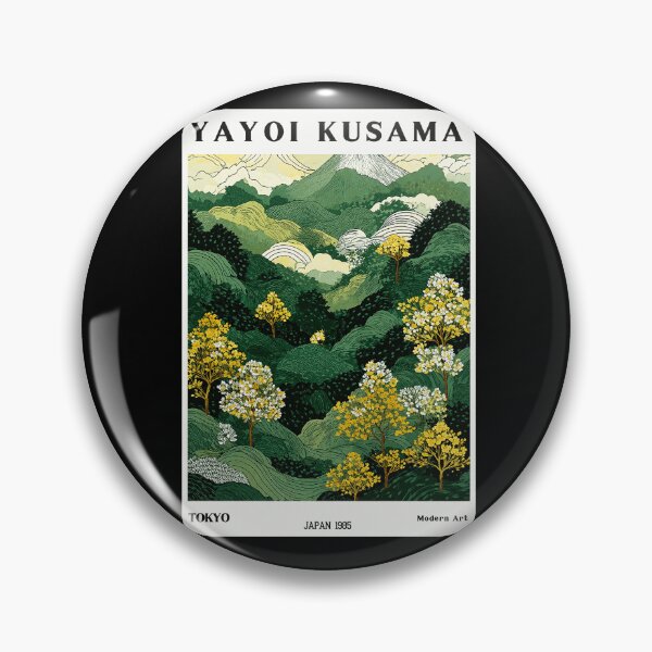 Item preview, Yayoi Kusama Mountain Landscape Poster 1985 - Green Japanese Hills Wall Art Print, Tokyo Modern Art Decor designed and sold by HappyGrandmaUB.