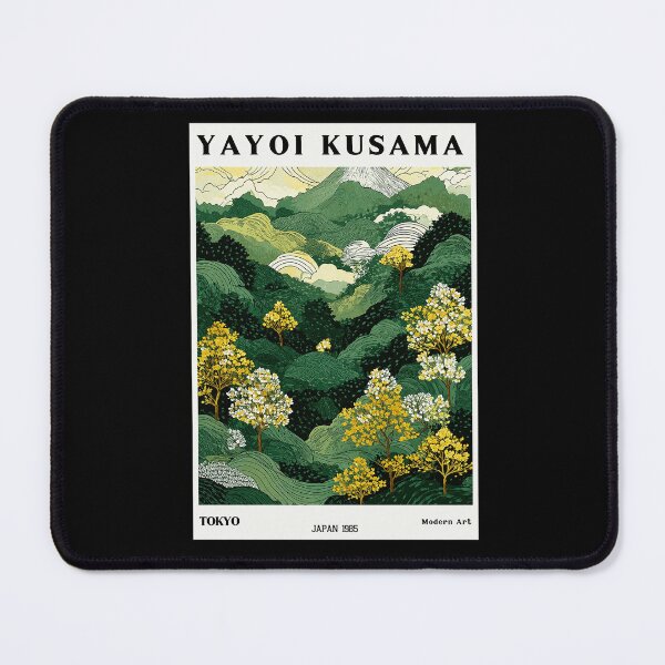 Item preview, Yayoi Kusama Mountain Landscape Poster 1985 - Green Japanese Hills Wall Art Print, Tokyo Modern Art Decor designed and sold by HappyGrandmaUB.