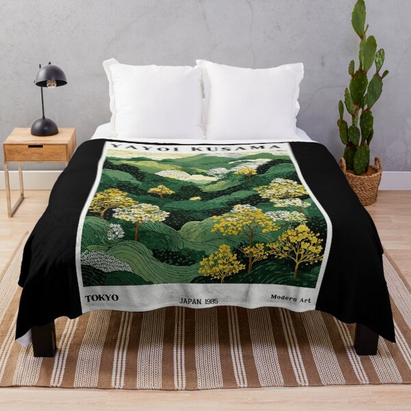 Item preview, Yayoi Kusama Mountain Landscape Poster 1985 - Green Japanese Hills Wall Art Print, Tokyo Modern Art Decor designed and sold by HappyGrandmaUB.