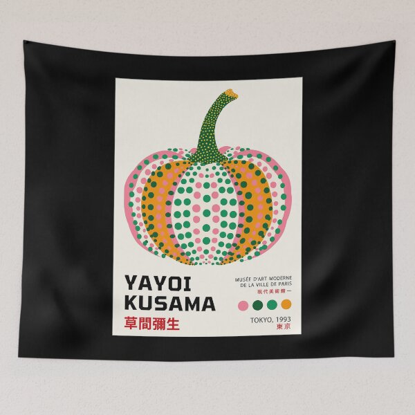 Item preview, Yayoi Kusama Pumpkin Poster 1993 - Iconic Polka Dot Orange Pumpkin Wall Art Print, Tokyo Paris Museum designed and sold by scrambledpeg.