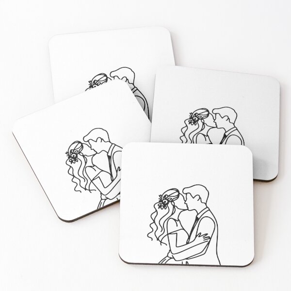 Item preview, Romantic Bride and Groom First Kiss Wedding designed and sold by pixiedustpaint.