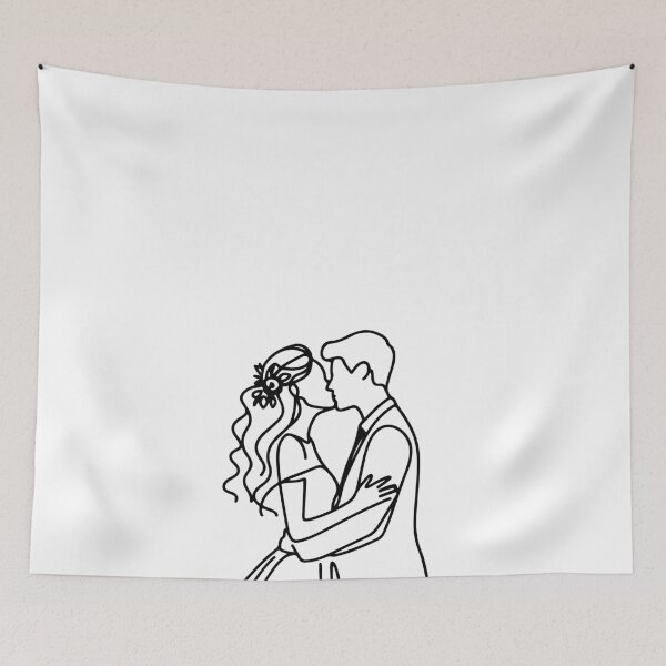 Item preview, Romantic Bride and Groom First Kiss Wedding designed and sold by pixiedustpaint.