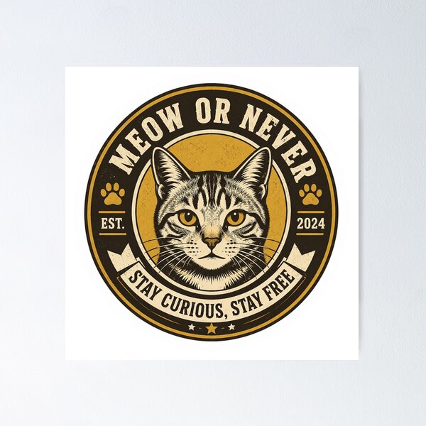 Item preview, Retro Cat Badge designed and sold by Vexorask.