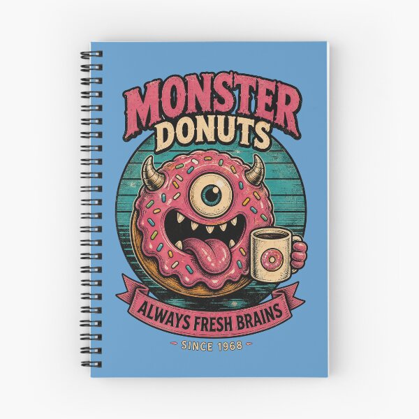 Item preview, Monster Donuts Always Fresh Brains Retro Cartoon Graphic designed and sold by VibePrints101.