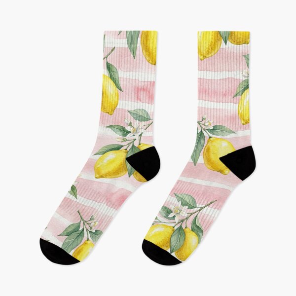 Item preview, Watercolor Lemons on Pink Stripes designed and sold by Shivi-designs.
