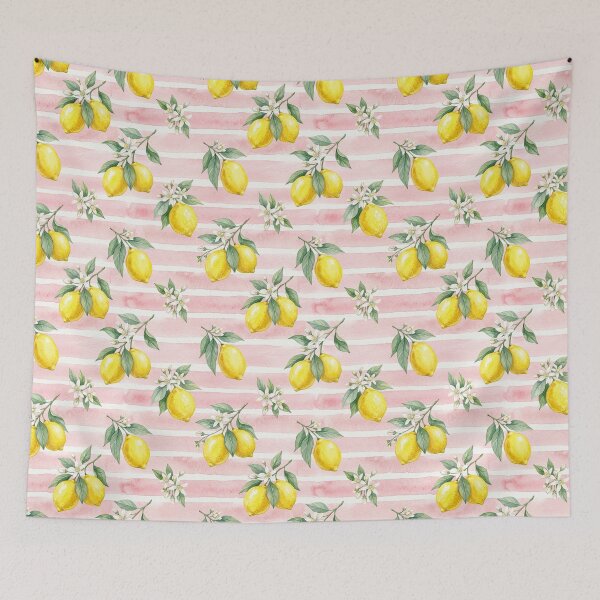Item preview, Watercolor Lemons on Pink Stripes designed and sold by Shivi-designs.