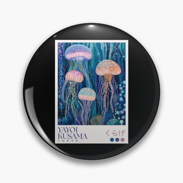 Item preview, Yayoi Kusama Jellyfish Poster - Pink Purple Glowing Jellyfish Wall Art Print, Tokyo Ocean Decor designed and sold by MorningJoco.
