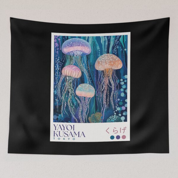 Item preview, Yayoi Kusama Jellyfish Poster - Pink Purple Glowing Jellyfish Wall Art Print, Tokyo Ocean Decor designed and sold by MorningJoco.