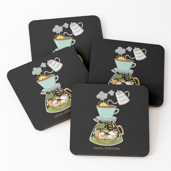 Item preview,  Coffee Every Day Cute Kawaii Cat Stacked Cups Art designed and sold by Nekoojimeo.