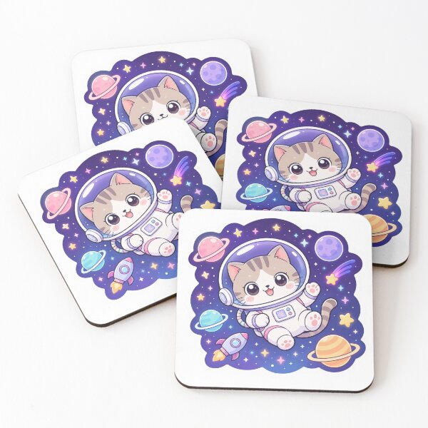 Item preview, Kitten Astronaut Floating in Space designed and sold by Vexorask.