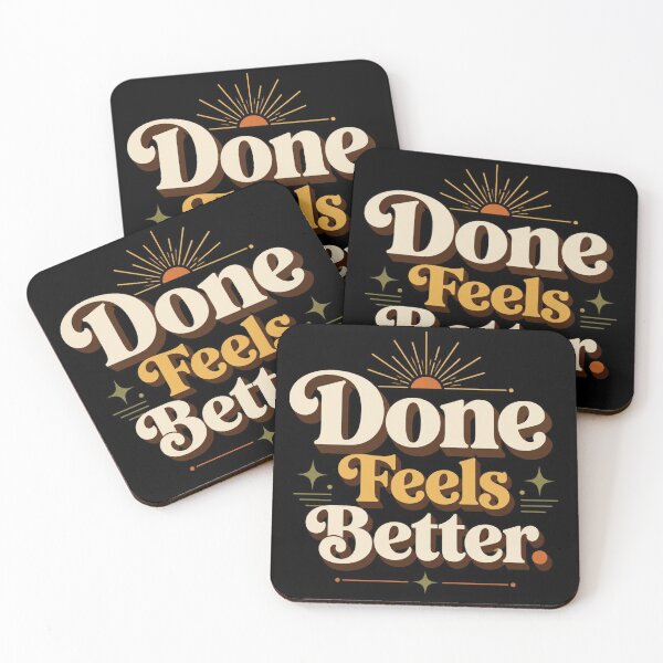 Item preview, Done Feels Better. | Retro Productivity Typography Design designed and sold by Irene Catchmind.