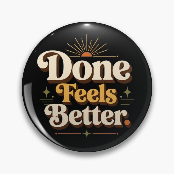 Item preview, Done Feels Better. | Retro Productivity Typography Design designed and sold by Irene Catchmind.