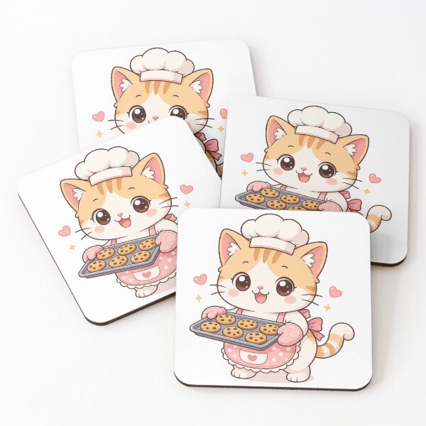 Item preview, Cute Cat – Kitten Chef Baking Cookies designed and sold by Vexorask.