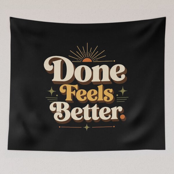 Item preview, Done Feels Better. | Retro Productivity Typography Design designed and sold by Irene Catchmind.