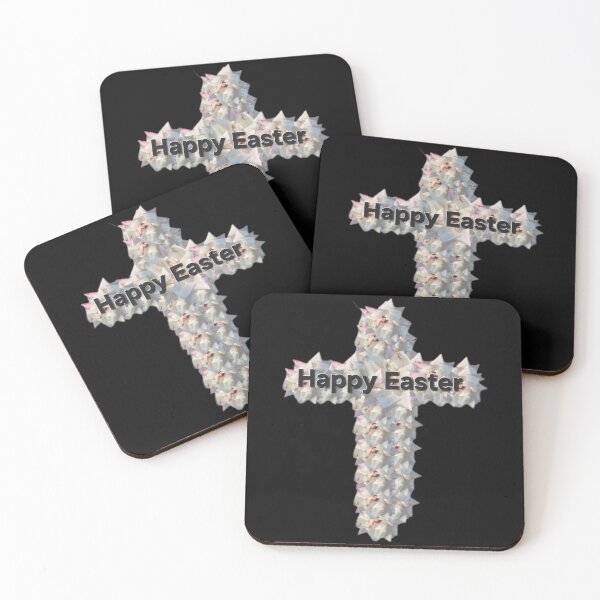 Item preview, Happy Easter white rose cross designed and sold by gracehopelove.