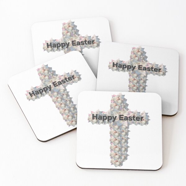 Item preview, Happy Easter white rose cross designed and sold by gracehopelove.