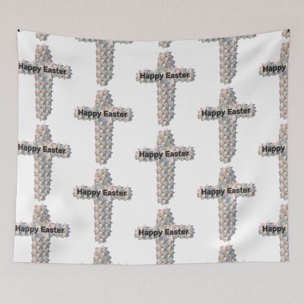 Item preview, Happy Easter white rose cross designed and sold by gracehopelove.