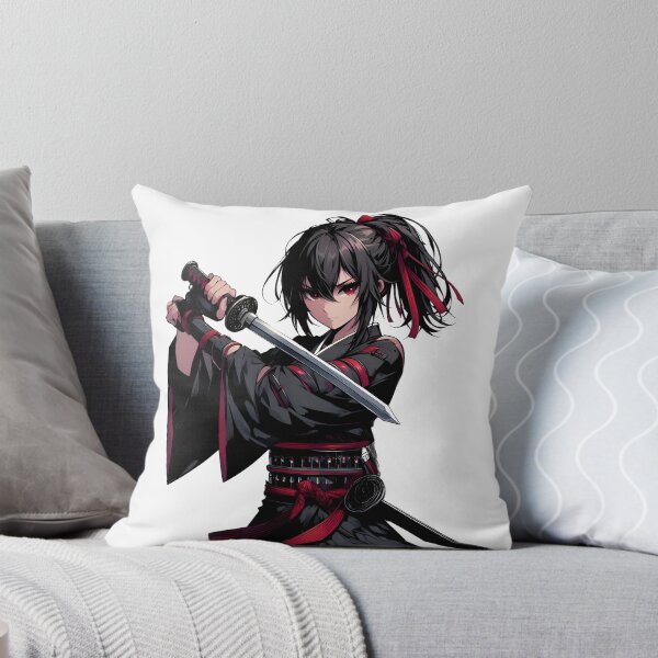 Item preview, Anime Epic Japanese Samurai Warrior – Female Katana Fighter Aesthetic Design designed and sold by Lag-Threads.