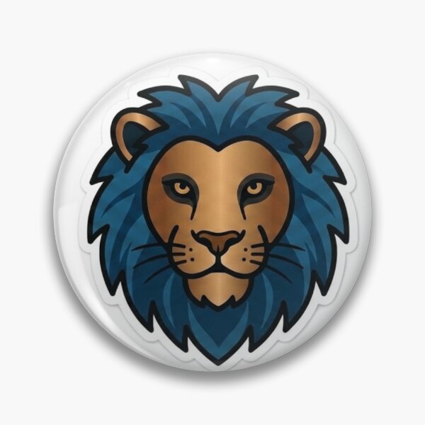 Item preview, Majestic Blue and Gold Lion Head Sticker | Minimalist Graphic Safari Mascot Art | Laptop Sticker | Gift for Animal Lovers designed and sold by Chipkooo.