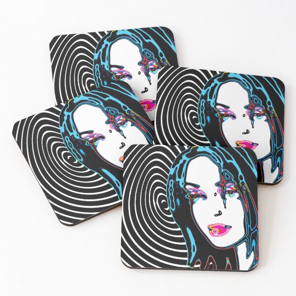 Item preview, Optical Pop Art Portrait of a Woman in Neon Colors designed and sold by cremedecolor.