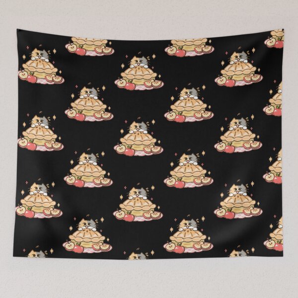 Item preview, Kawaii Cat Apple Pie Cute Cozy Dessert Illustration designed and sold by Doublettaedrawe.