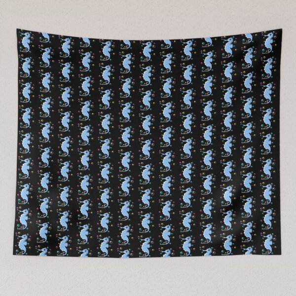 Item preview, Whimsical Blue Seahorse Under the Sea designed and sold by Shirley cute art .