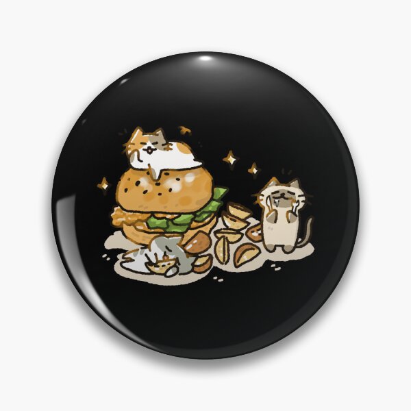 Item preview, Kawaii Cat Burger Cute Fast Food Cartoon Design designed and sold by Doublettaedrawe.