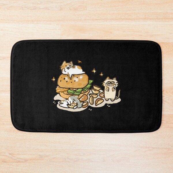 Item preview, Kawaii Cat Burger Cute Fast Food Cartoon Design designed and sold by Doublettaedrawe.