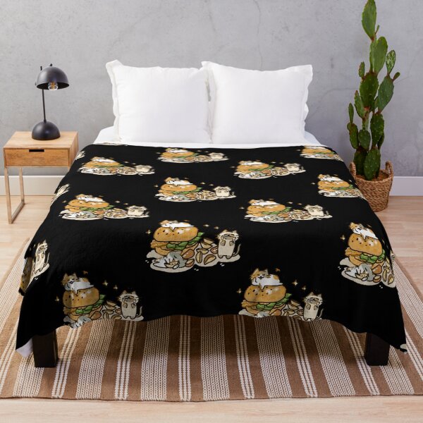 Item preview, Kawaii Cat Burger Cute Fast Food Cartoon Design designed and sold by Doublettaedrawe.