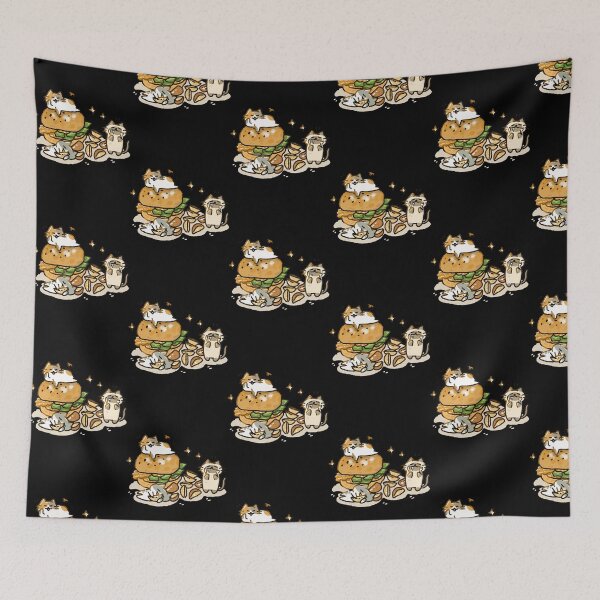 Item preview, Kawaii Cat Burger Cute Fast Food Cartoon Design designed and sold by Doublettaedrawe.