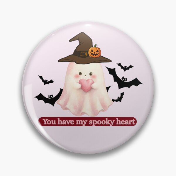 Item preview, You Have My Spooky Heart Cute Witch Ghost with Pink Heart designed and sold by Akira Design Store.