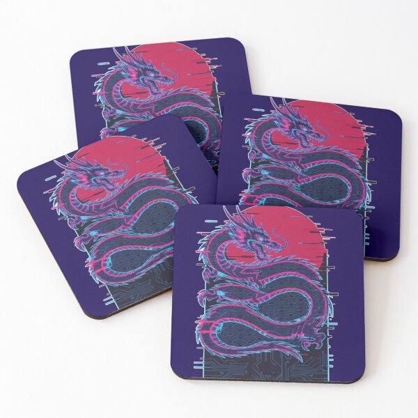 Item preview, Cyberpunk Neon Dragon Glitch Art designed and sold by PatternPopp.