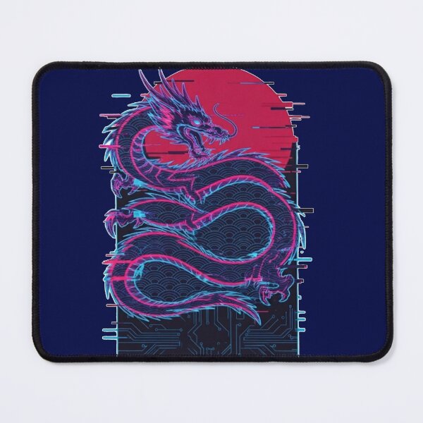 Item preview, Cyberpunk Neon Dragon Glitch Art designed and sold by PatternPopp.
