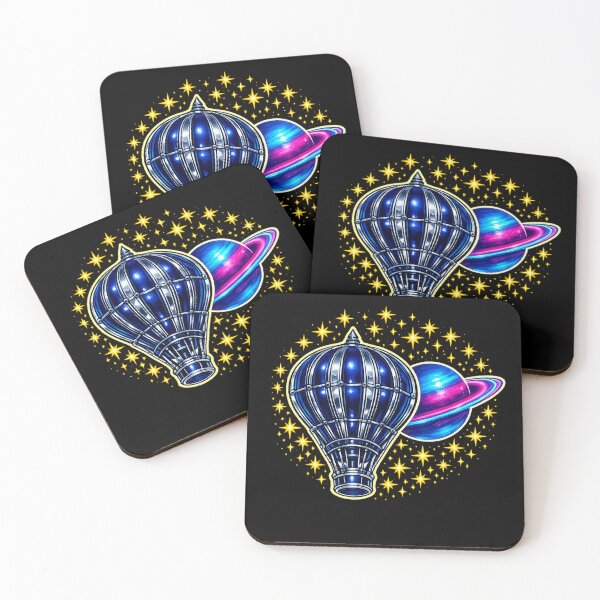 Item preview, Steampunk Balloon & Ringed Planet - Cosmic Fantasy Art designed and sold by ArtoryWorks.