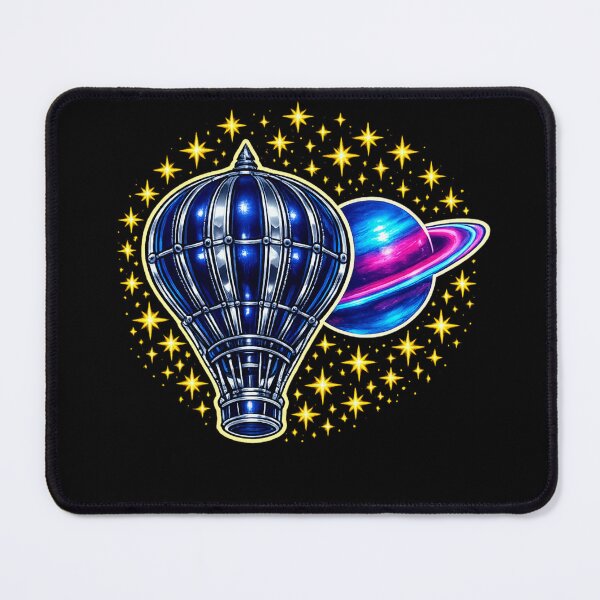 Item preview, Steampunk Balloon & Ringed Planet - Cosmic Fantasy Art designed and sold by ArtoryWorks.