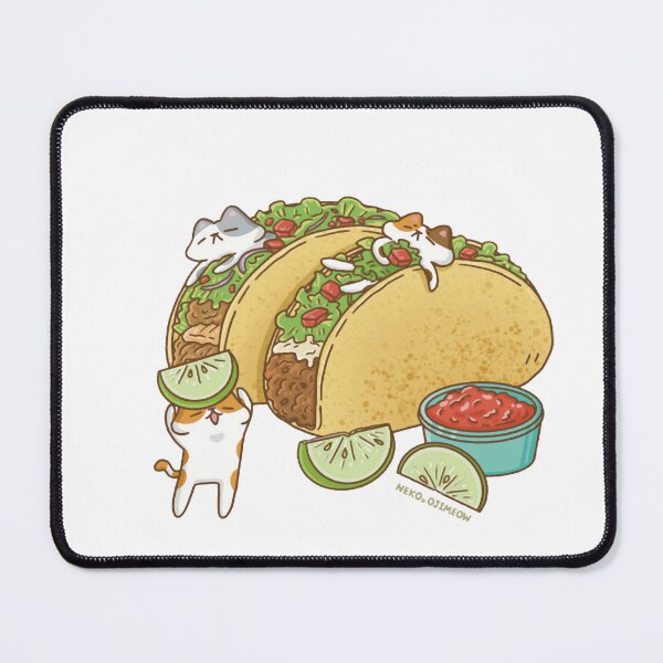 Item preview, Taco Cat Cute Kawaii Mexican Fast Food Illustration designed and sold by Nekoojimeo.