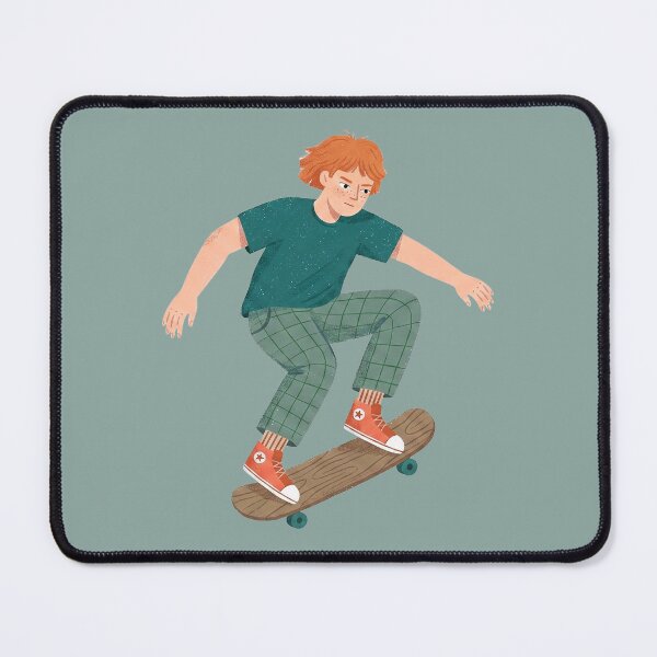 Item preview, Freckled Skater Kid in Plaid Trousers designed and sold by PurpleParlo.