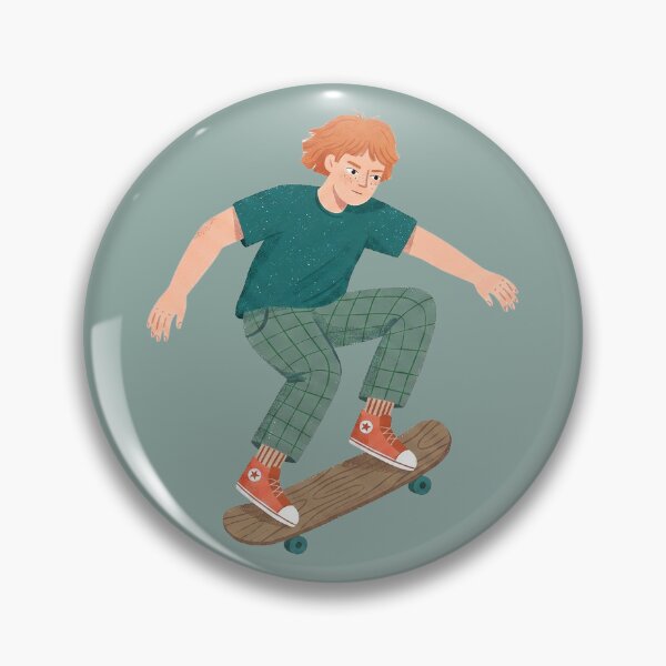 Item preview, Freckled Skater Kid in Plaid Trousers designed and sold by PurpleParlo.