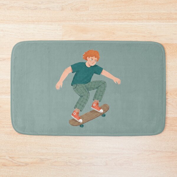 Item preview, Freckled Skater Kid in Plaid Trousers designed and sold by PurpleParlo.