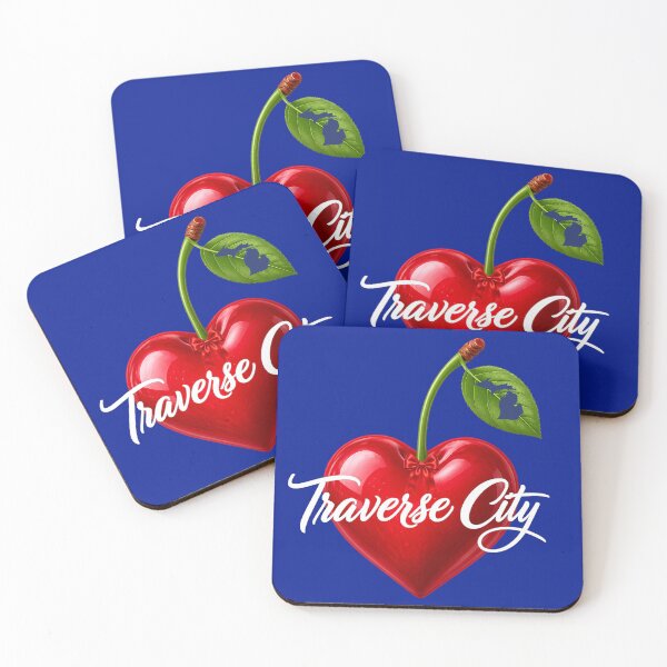 Item preview, Traverse City Cherry Heart | Original Michigan Artwork designed and sold by FreshWaterWares.