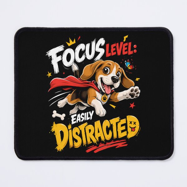 Item preview, Funny Beagle Focus Level Easily Distracted Superhero Cartoon Design designed and sold by Tong4130.